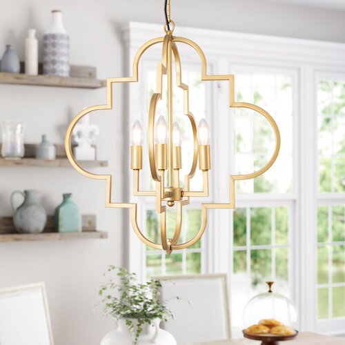 Everly Quinn Darissa Light Dimmable Lantern Geometric Chandelier